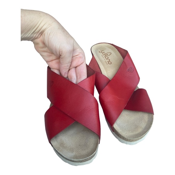 Yokoono red leather sandals made in Spain size 9.5 - Picture 4 of 8